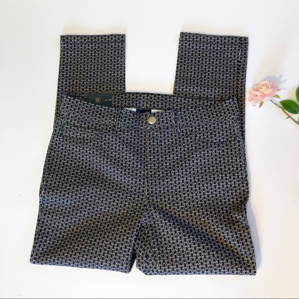 Rafaella Comfort fit black printed Slim Leg Pull On Pants